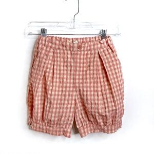 The Sunday Collective Pink Gingham Balloon Cotton Bloomer Shorts NWT